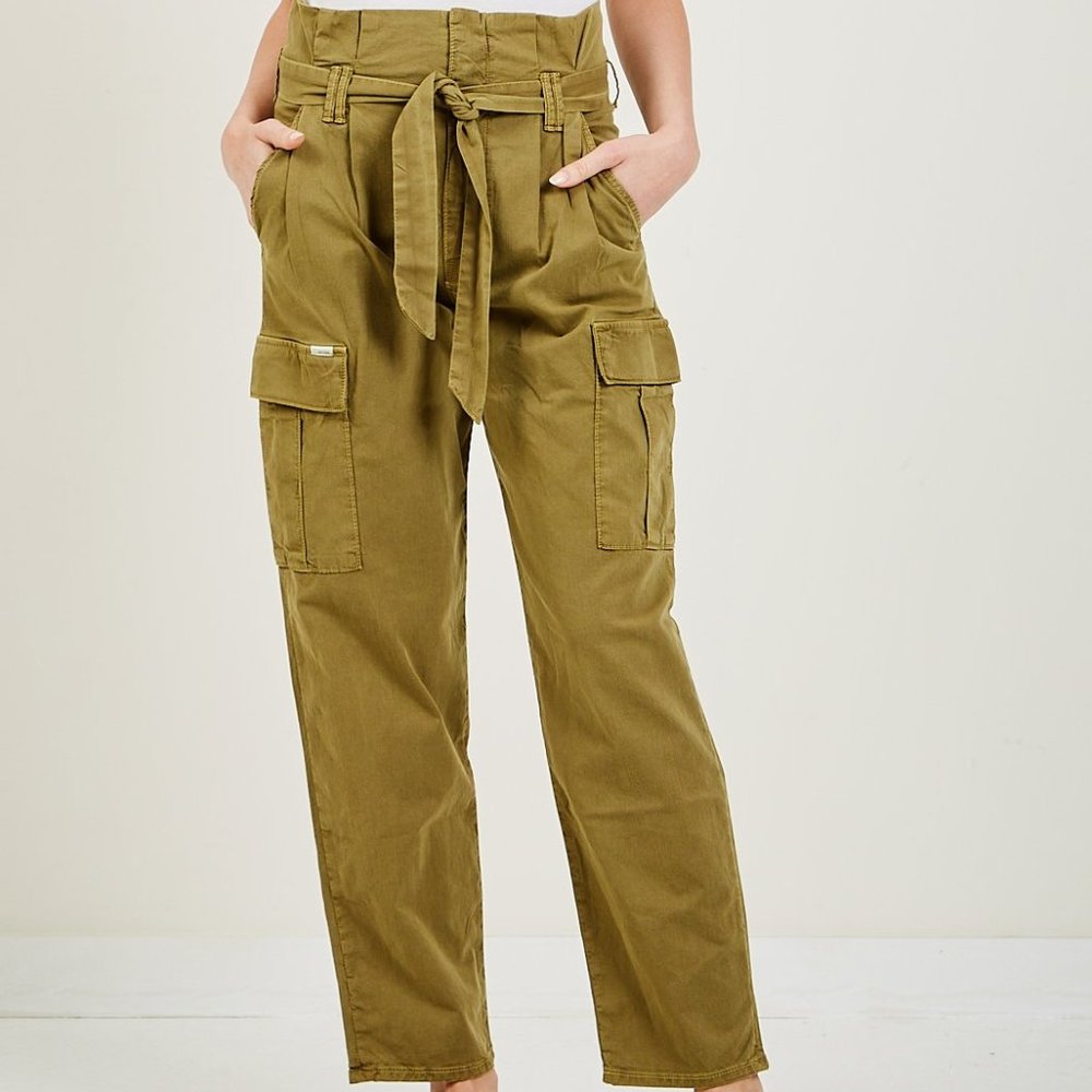 NWT MOTHER  The Greaser Paperbag Pleated Cargo Ankle 28